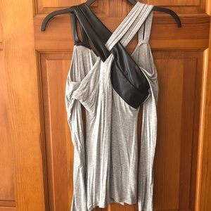 VENUS Gray and Black Halter Top